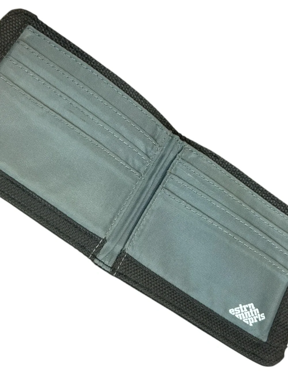Men's Black-Trim Gray Nylon Bifold Wallet